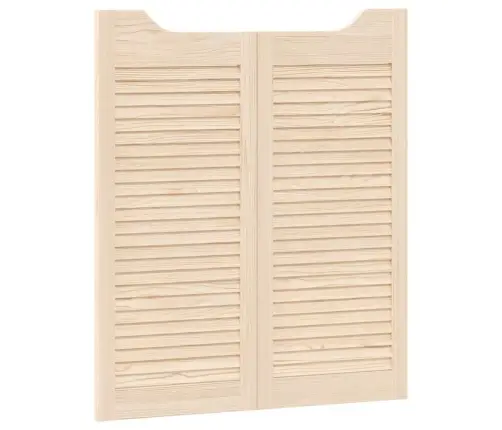Varstomos Durys Su Žaliuzėmis, 2 Poros 90X80 Cm Pušies Masyvo
