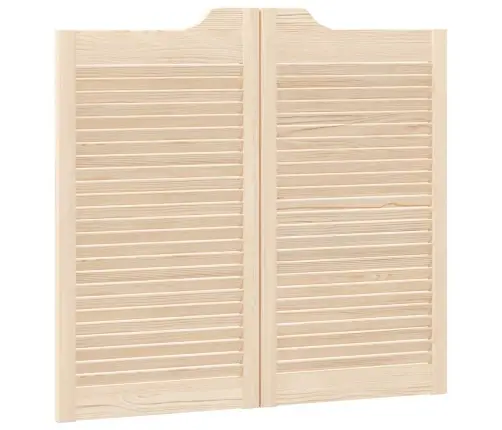 Varstomos Durys Su Žaliuzėmis, 2 Poros 90X80 Cm Pušies Masyvo