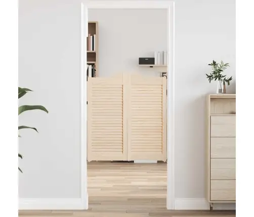 Varstomos Durys Su Žaliuzėmis, 2 Poros 90X80 Cm Pušies Masyvo