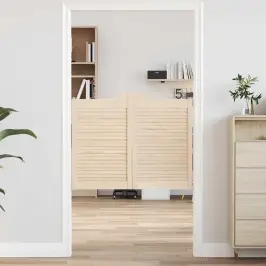 Varstomos Durys Su Žaliuzėmis, 1 Pora 80X100 Cm Pušies Masyvo