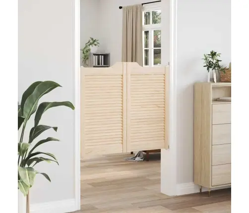 Varstomos Durys Su Žaliuzėmis, 2 Poros 90X100 Cm Pušies Masyvo