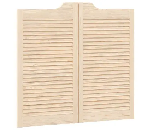 Varstomos Durys Su Žaliuzėmis, 2 Poros 90X100 Cm Pušies Masyvo
