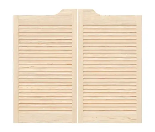 Varstomos Durys Su Žaliuzėmis, 2 Poros 90X100 Cm Pušies Masyvo