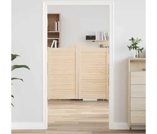 Varstomos Durys Su Žaliuzėmis, 2 Poros 90X100 Cm Pušies Masyvo
