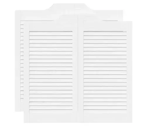 Veramas Durvis, Žalūziju Dizains, 2 Gab., Balti, 80X80 Cm Vidaxl