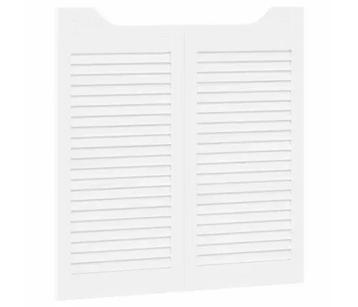 Veramas Durvis, Žalūziju Dizains, 2 Gab., Balti, 80X80 Cm Vidaxl