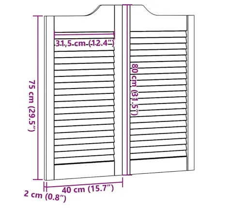 Veramas Durvis, Žalūziju Dizains, 2 Gab., Balti, 80X80 Cm Vidaxl