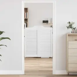 Varstomos Durys Su Žaliuzėmis Design 1-Pair White 90X80 Cm
