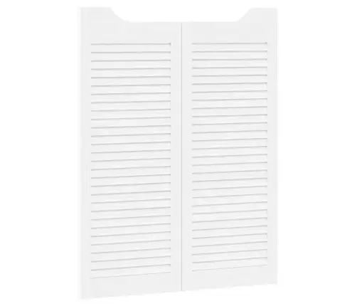 Varstomos Durys Su Žaliuzėmis, 1 Pora, Balta 100X80 Cm