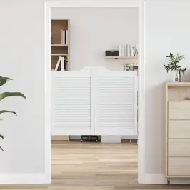 Varstomos Durys Su Žaliuzėmis, 1 Pora Balta 80X100 Cm