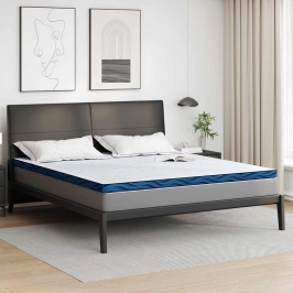 Matracīši Balts Un Zils 200 X 200 Cm Gela Atmiņas Putu Vidaxl
