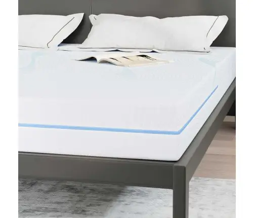 Matrači Balts 180 X 200 Cm 100% Poliestera Žakarda Audums Vidaxl