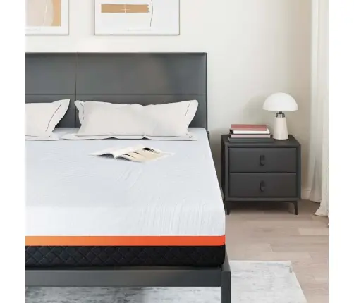 Čiužinys Balta Ir Pilka 200 X 200 Cm Atminties Putos