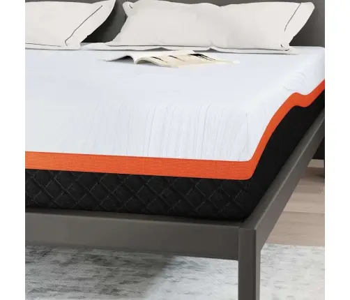 Čiužinys Balta Ir Pilka 200 X 200 Cm Atminties Putos