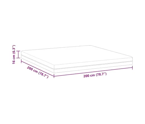 Matrači Balts 200 X 200 Cm 100% Poliestera Audums Vidaxl