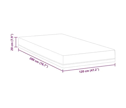 Čiužinys Balta Ir Mėlyna 120 X 200 Cm Gelinis Atminties Putų