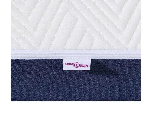 Matrači Balts, Zils 160 X 200 Cm 100% Poliestera Žakarda Audums Vidaxl