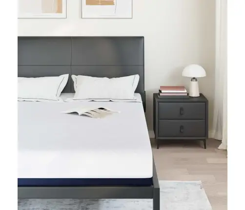 Matrači Balts, Zils 160 X 200 Cm 100% Poliestera Žakarda Audums Vidaxl