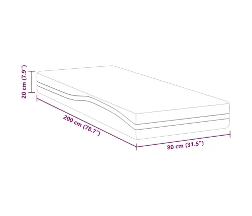 Matrači Balts, Pelēks 80 X 200 Cm Vidaxl