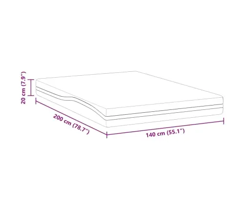 Matrači Balts, Pelēks 140 X 200 Cm Vidaxl