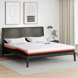 Matracis Balts Un Pelēks 200 X 200 Cm Gela Atmiņas Putu Vidaxl