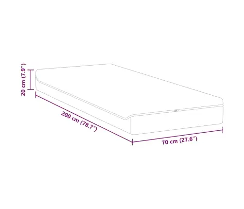 Matrači Balts, Pelēks 70 X 200 Cm Vidaxl