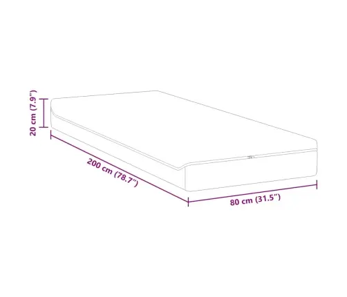 Matrači Balts, Pelēks 80 X 200 Cm Vidaxl
