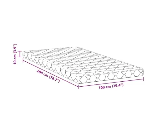 Matrači Balts 200 X 100 Cm 100% Poliestera Audums Vidaxl