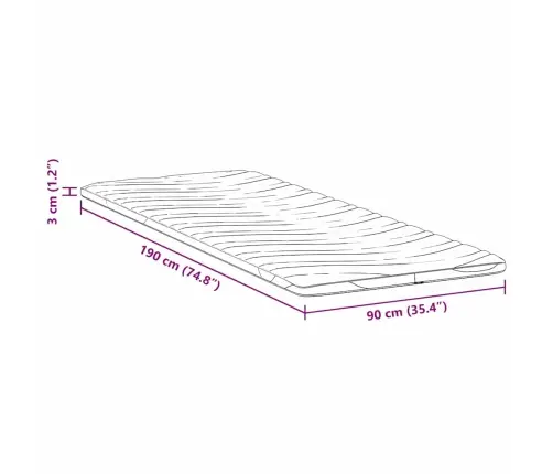 Matracīši Balts 90 X 190 Cm Bez Līmes Poliesters Vidaxl