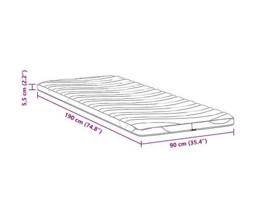 Matracīši Balts 90 X 190 Cm Bez Līmes Poliesters Vidaxl