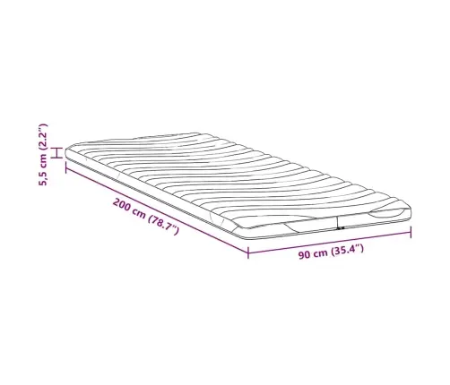 Čiužinio Pagalvėlės Balta 90 X 200 Cm Lateksas