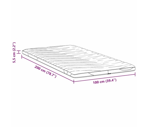 Madratsi Padjad Valge 100 X 200 Cm Lateks