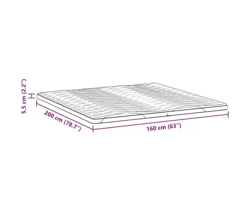 Čiužinio Pagalvėlės Balta 160 X 200 Cm Lateksas