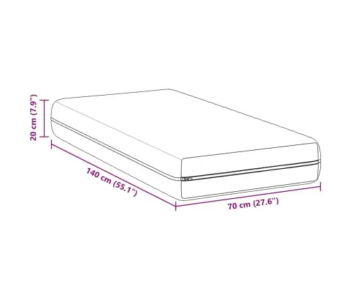 Matrači Balts 70 X 140 Cm 100% Poliestera Audums Vidaxl