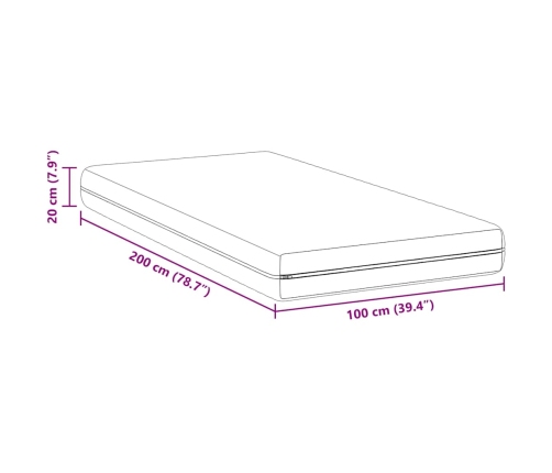 Matrači Balts 100 X 200 Cm 100% Poliestera Audums Vidaxl