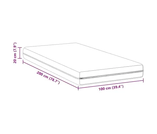 Matrači Balts 100 X 200 Cm 100% Poliestera Audums Vidaxl