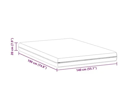 Matrači Balts 140 X 190 Cm 100% Poliestera Audums Vidaxl