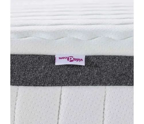 Matrači Balts, Pelēks 90 X 200 Cm Adīta Auduma Vidaxl