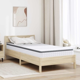 Matracis Balts Un Pelēks 90 X 200 Cm Bonell Atsperes Vidaxl
