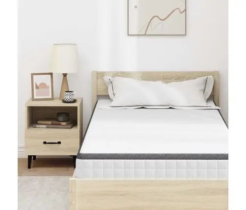 Matrači Balts, Pelēks 90 X 200 Cm Adīta Auduma Vidaxl