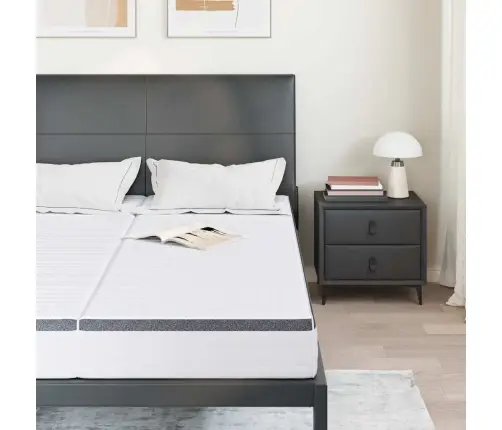 Čiužinys 2 Pcs Balta Ir Pilka 70 X 200 Cm Bonell Spyruoklė