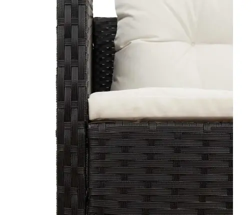 Dārza Dīvānu Komplekts 6 Pcs Melna Un Krēmkrāsas Poliratāns Vidaxl