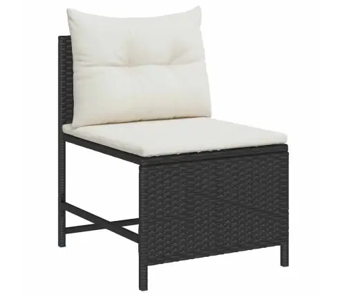 Dārza Dīvānu Komplekts 6 Pcs Melna Un Krēmkrāsas Poliratāns Vidaxl