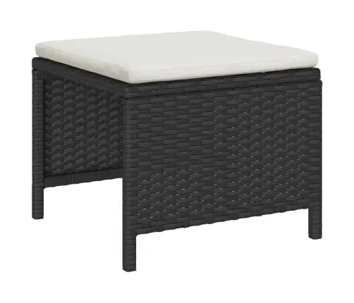 Dārza Dīvānu Komplekts 6 Pcs Melna Un Krēmkrāsas Poliratāns Vidaxl