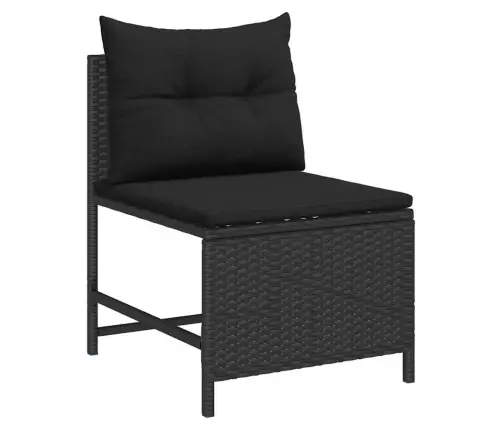 Dārza Dīvānu Komplekts 6 Pcs Melna Poliratāns Vidaxl