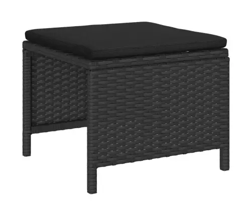 Dārza Dīvānu Komplekts 6 Pcs Melna Poliratāns Vidaxl