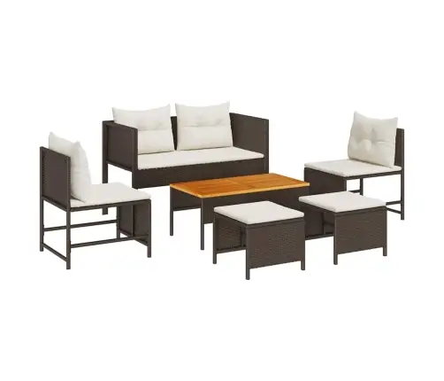 Aia Diivanikomplekt Padjaga 6 Pcs Pruun Ja Kreem Polürotang