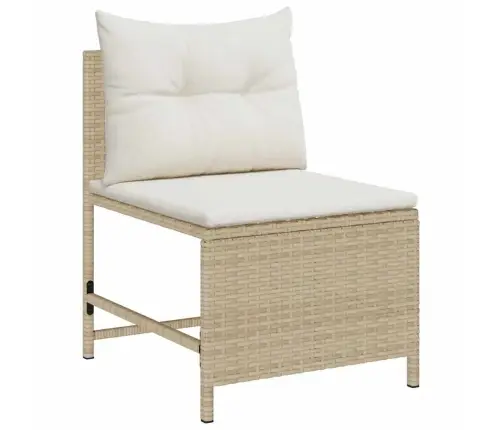 Dārza Dīvānu Komplekts 6 Pcs Bēša Un Krēmkrāsa Poliratāns Vidaxl