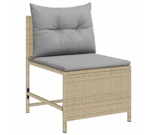 Dārza Dīvānu Komplekts 6 Pcs Bēša Un Gaiši Pelēka Poliratāns Vidaxl