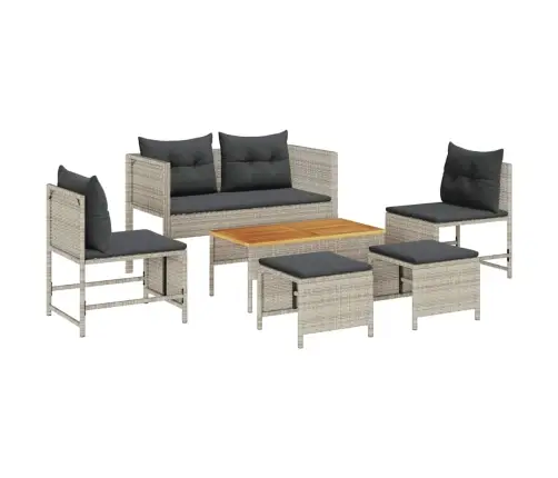 Aia Diivanikomplekt 6 Pcs Helehall Ja Tumehall Polürotang